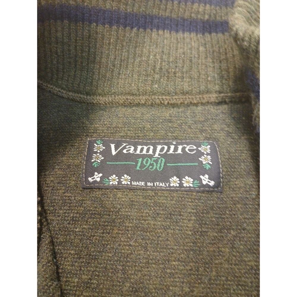 Vampire 1950 Authier Made In Italy Wool 1/4 Zip Sweater Pullover Mens Large - Picture 8 of 10
